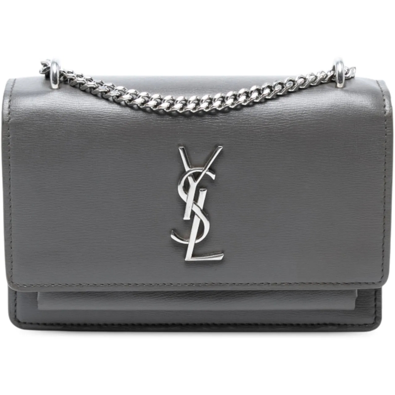 Saint Laurent Schultertasche Small Leather Monogram Sunset Crossbody grau