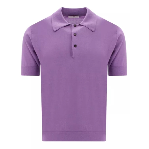 Pt Torino Purple Cotton And Silk Polo Shirt Purple 