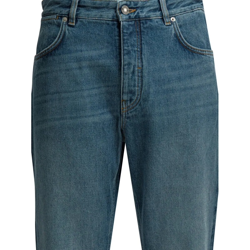 Givenchy Jeans Couture Seam Shadow Jeans With Curved Inverted Sea Blue(Image 3)