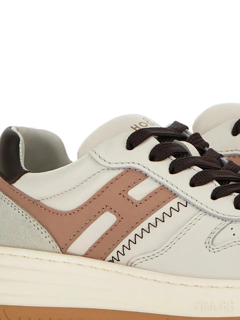 Thumbnail - Hogan Low-Top Sneaker - Low-Top Nappa Leather Sneakers With Suede Inserts - Gr. 40 (EU) - in Beige - für Damen