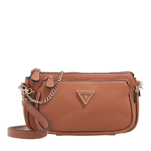 Guess Noelle Double Pouch Crossbody Light Cognac Crossbody Bag
