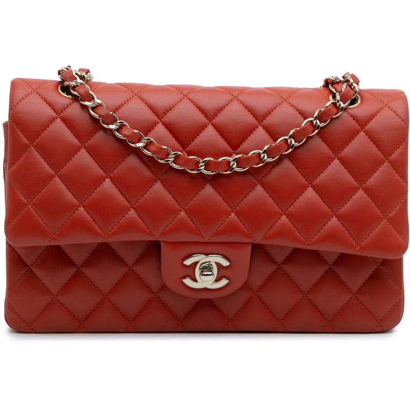 Chanel Sac à bandoulière Medium Classic Lambskin Double Flap rot