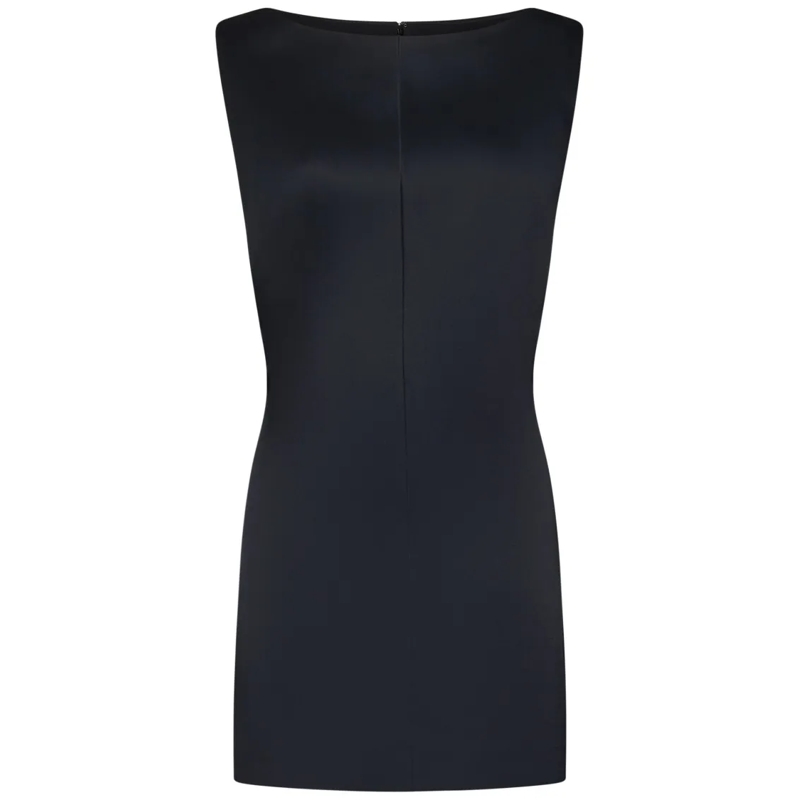 Khaite Minikleid Sculptural Black Minidress With Wavy Bodice Black