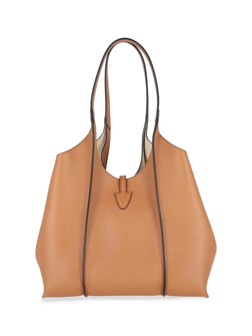 TOD'S Shoppers & Totes Spacious Brown Tote Bag With Structured Silhouette in bruin