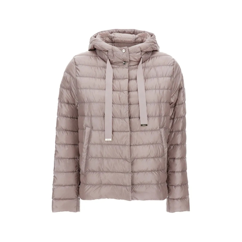 Herno  Hooded Quilted Down Jacket With Adjustable Drawstr Pink