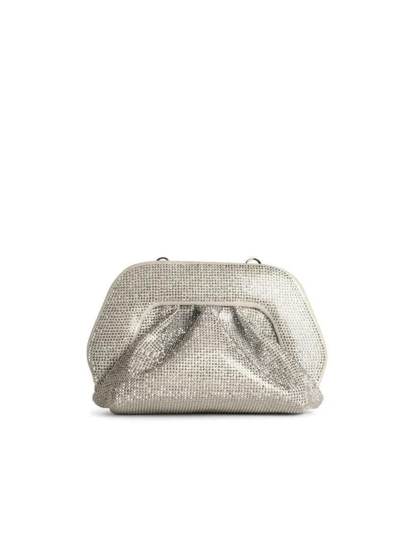 Themoirè Crossbody Bags - %27Gea Strass%27 Silver Vegan Leather Bag - Gr. unisize - in Grau - für Damen