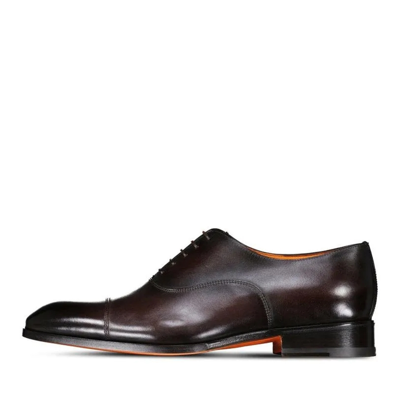 Santoni Sneaker basse Schnürschuhe aus Leder Braun