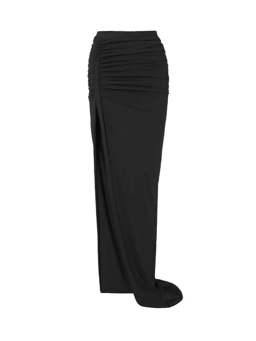 Thumbnail - Rick Owens - Asymmetric Mini Skirt – Black - Größe 38 - schwarz