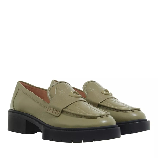Coach Leah Quilted Leather Loafer Moss Loafer