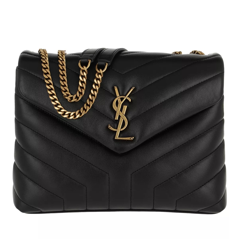 Saint Laurent Enveloptas LouLou Shoulder Bag S Leather Black