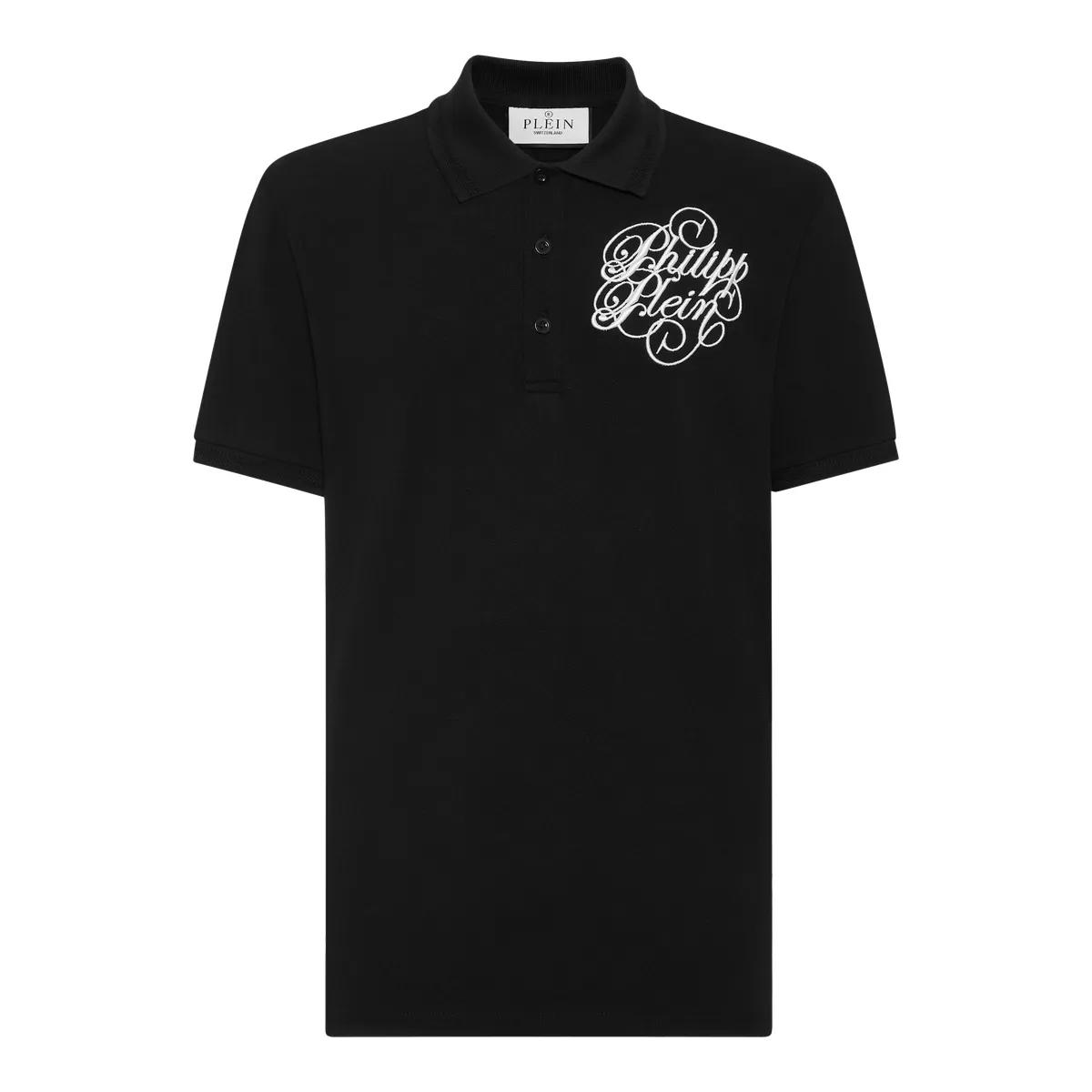 Thumbnail - Philipp Plein - Polo Shirt Ss Full Stones Coursive - Größe M - schwarz