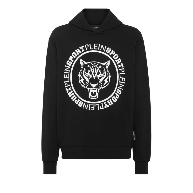 Plein Sport Sweatshirt Hoodie Carbon Tiger schwarz