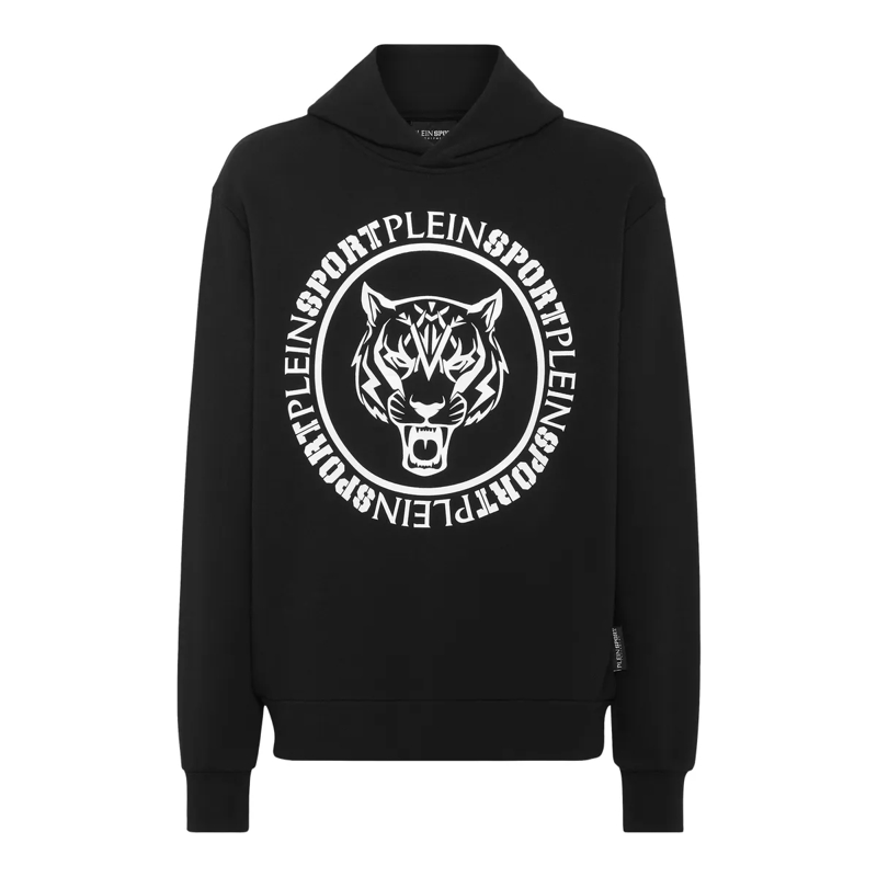Plein Sport Top Hoodie Carbon Tiger schwarz