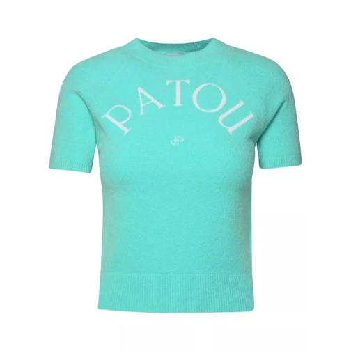 Patou Teal Cotton Blend Sweater Blue 