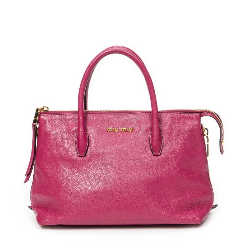 Miu Miu Crossbody Bag Double Side Zip Top Handle fuschsia
