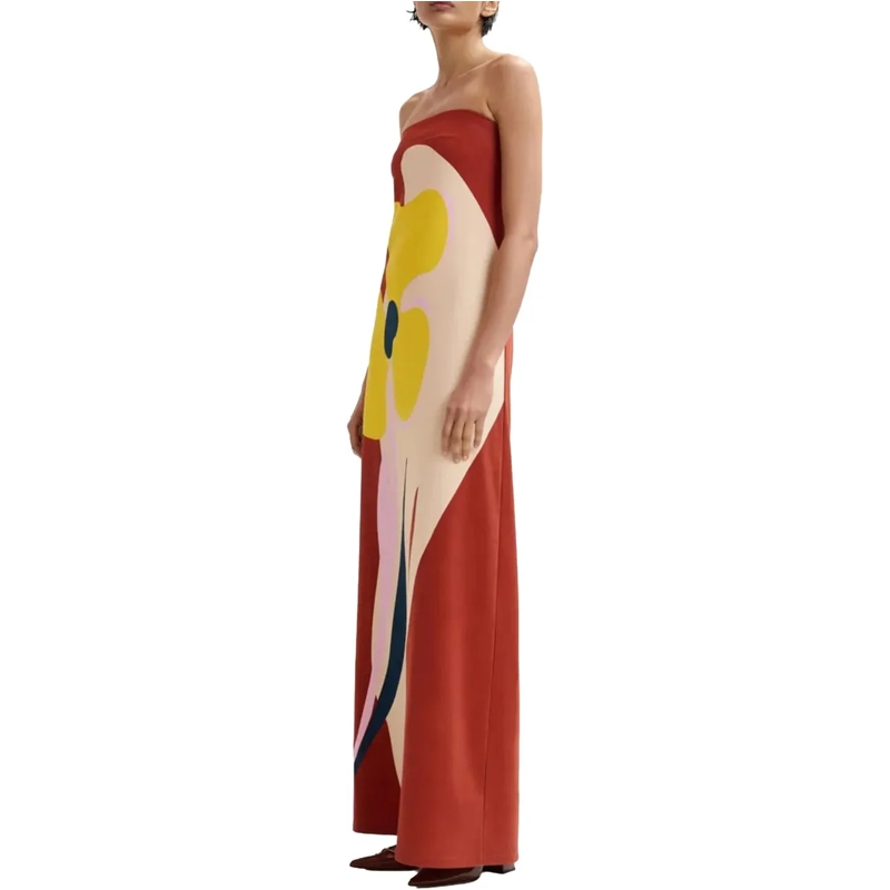 Essentiel Antwerp Midikleid Essentiel Antwerp Printed Jersey Dress Jurken Geel gelb(Image 3)