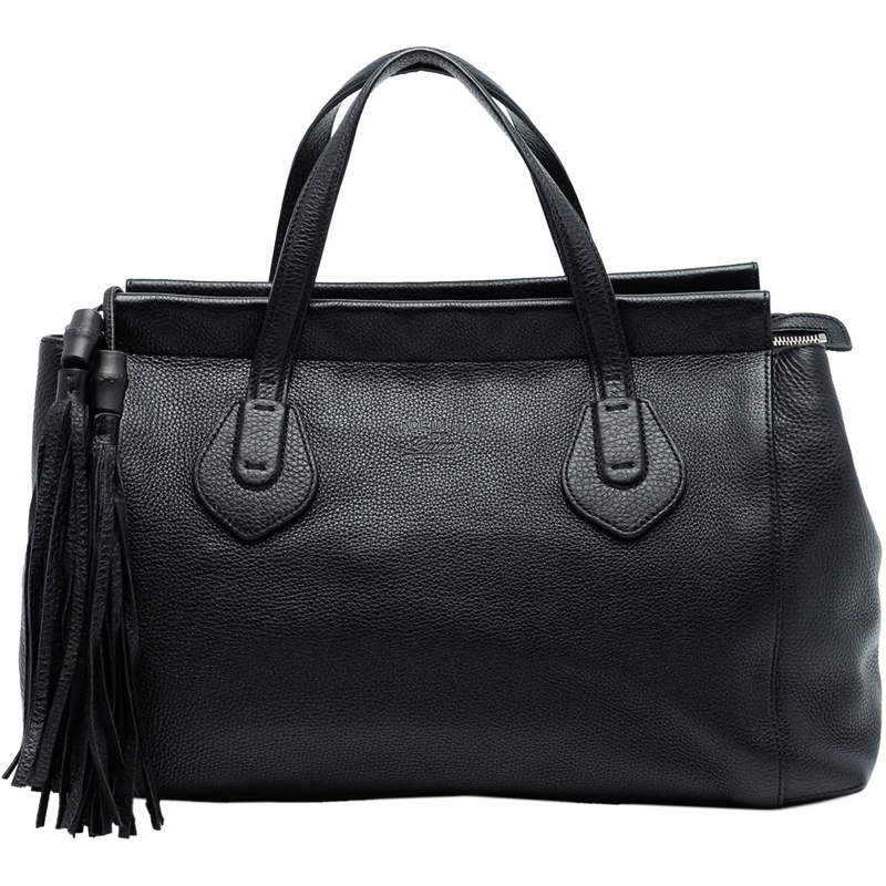 Gucci Tote Leather Lady Tassel Top Handle Bag schwarz