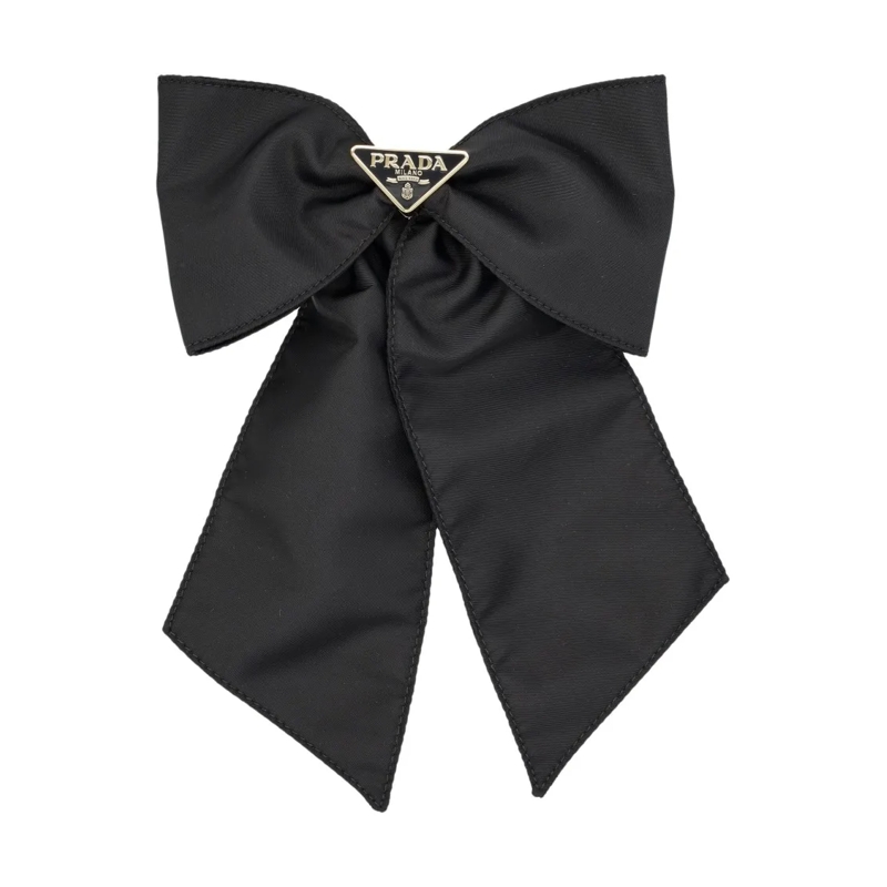 Prada Haarklammer Re-Nylon Hair Clip With Enameled Triangle Logo Black