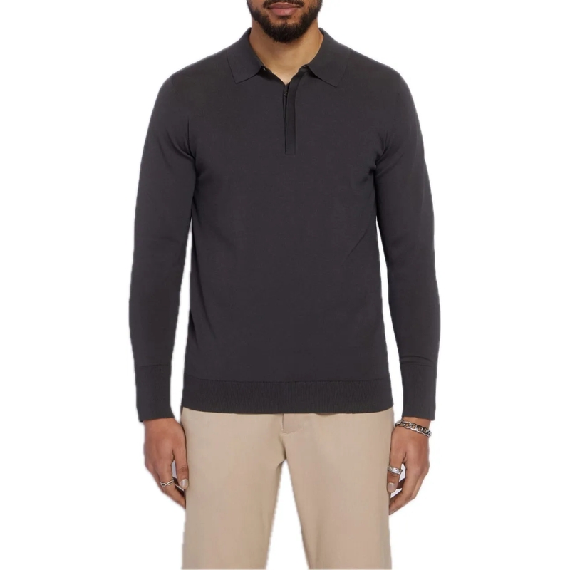 AEDEN Pullover Nolanos Polo Dark Shadow Grey grau