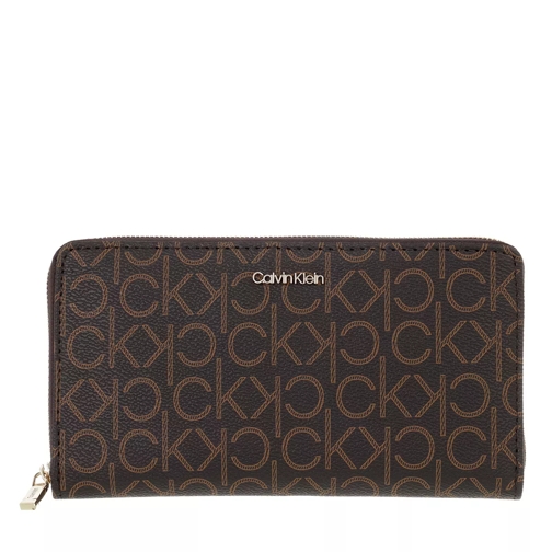 Calvin Klein CK Must Z/A Wallet XL Mono Brown Mono Continental Portemonnee
