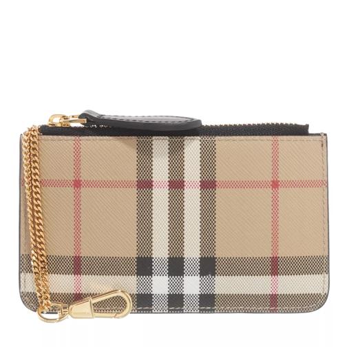 Burberry New Kelbrook Canvas Check Zip Wallet Beige/Black Porte-cartes