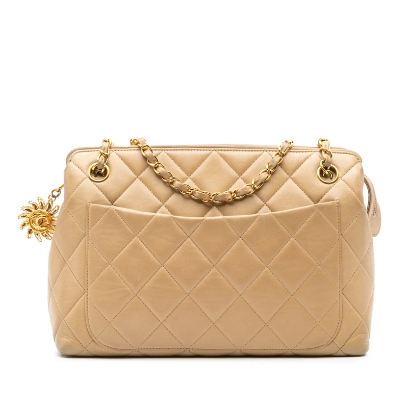 Chanel Sac à bandoulière Quilted Lambskin Sun Charm Chain Crossbody braun