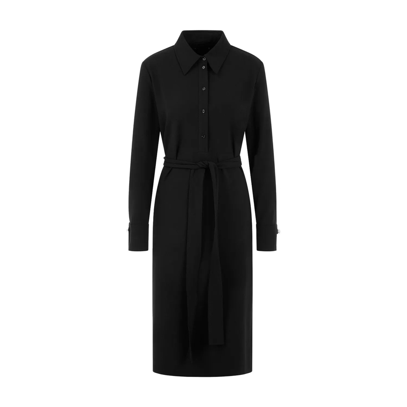 Marc Cain Minikleid Blusenkleid in Midi-Länge schwarz
