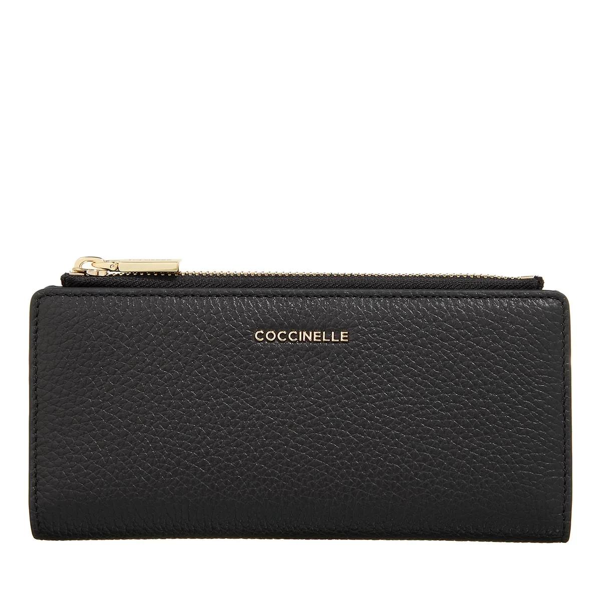 Coccinelle Portemonnaie - Metallic Soft - Gr. unisize - in Schwarz - für Damen