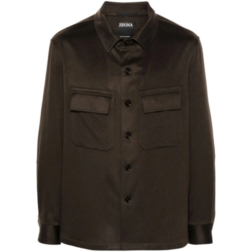 Zegna Hemden Cashmere Shirt Brown