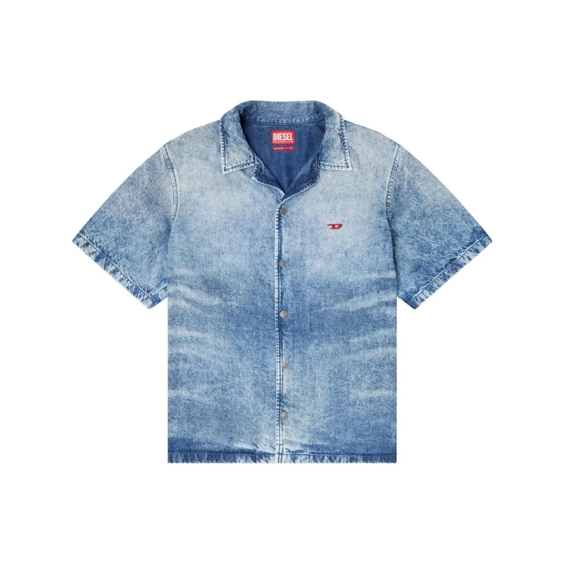 Diesel Hemd Faded Indigo Blue Denim Shirt Blue