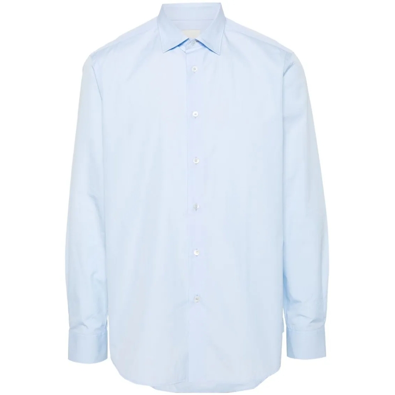Paul Smith Tailored Fit Shirt With Refined Collar Blue | Hemd