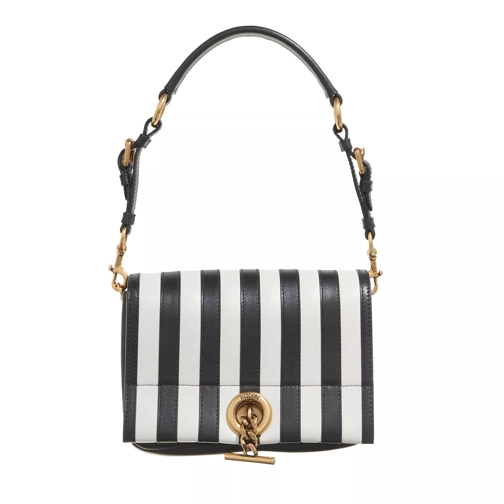 Moschino Schultertasche Stripes-Metal Toggle Shoulder Bag Fantasy Print Black