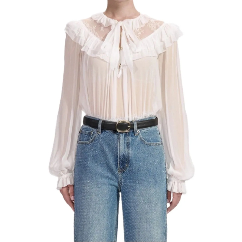 Self Portrait Bluse Shirts White weiß