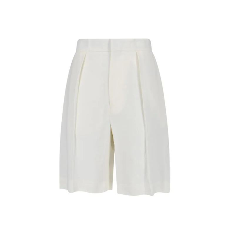 Victoria Beckham Legere Shorts Straight-Leg Trousers With Classic Waistband And P White