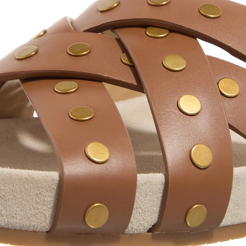 MICHAEL Michael Kors Slides Irene Flat Sandal Luggage(Image 5)