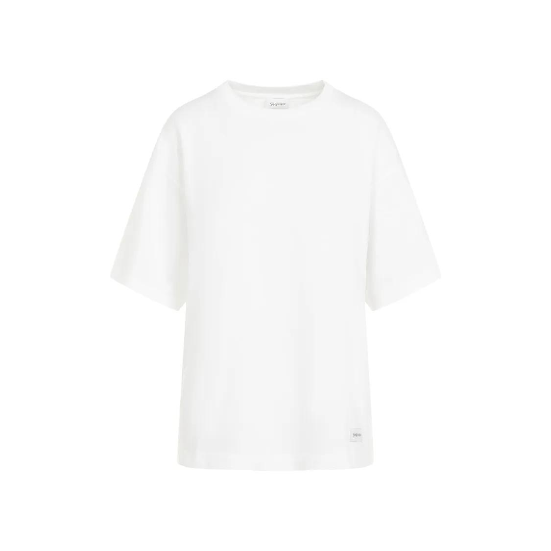 Saint Laurent - Basic T-Shirt - Größe L - weiß