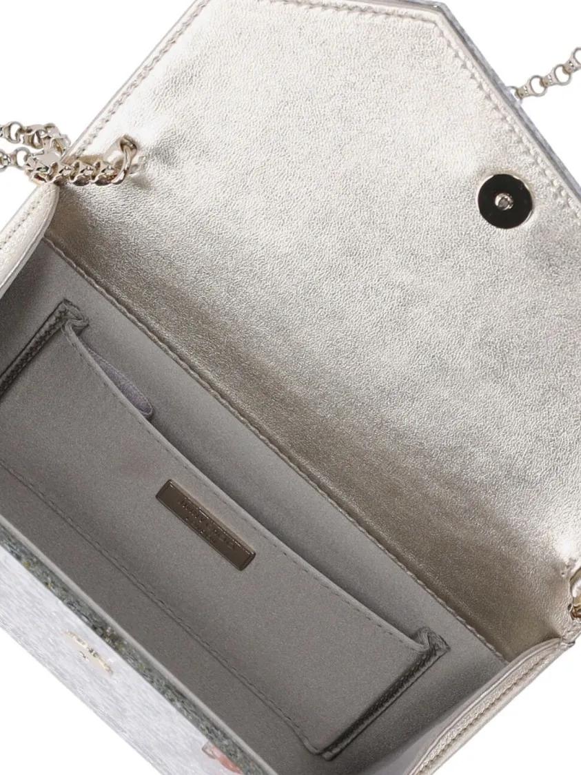 Jimmy Choo Clutches "Candy" Glitter Pouch Silver in zilver