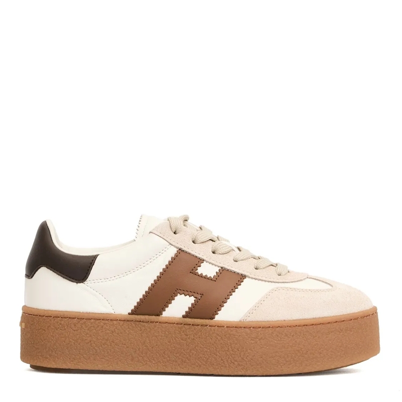 Hogan Lage-top sneaker H698 White Cognac Sneakers Neutrals