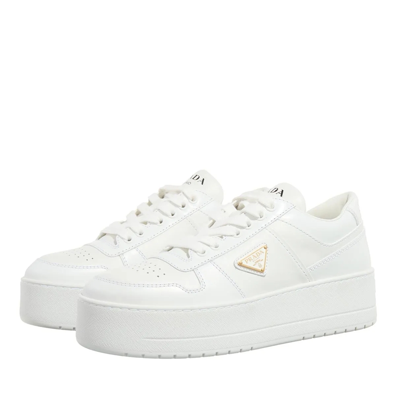 Prada Plateau-Sneaker Downtown Bold Sneakers Bianco