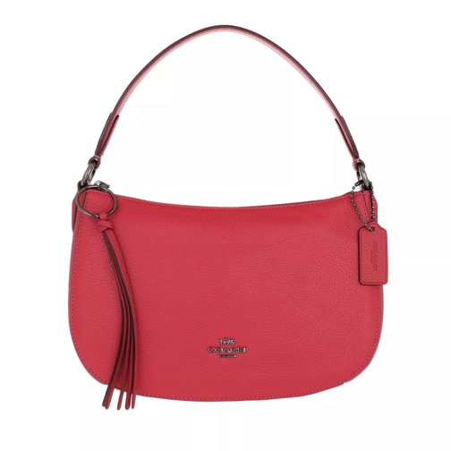 Coach Polished Pebble Leather Sutton Crossbody Bag Red Crossbody Bag