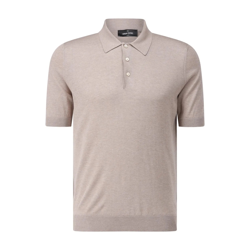 Gran Sasso Pullover Poloshirt aus Seide blau(Image 7)