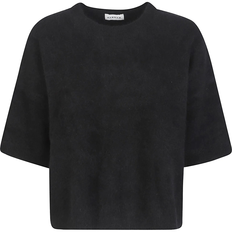 P.A.R.O.S.H.  Lacoon Half Sleeve Sweater Black schwarz
