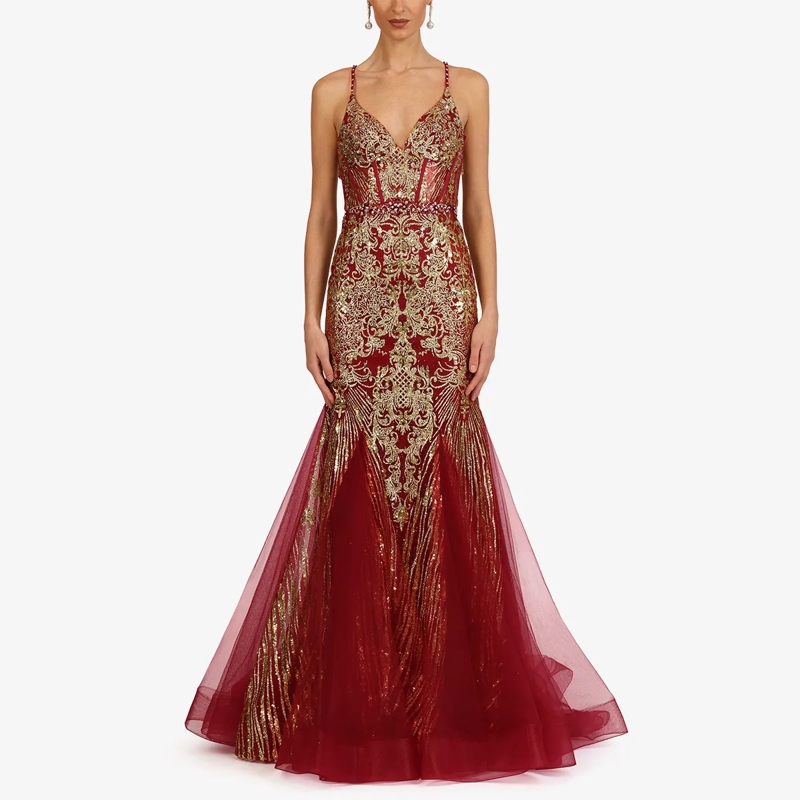 Kraimod Abendkleid Elegantes Abendkleid mit tiefem V-Ausschnitt und s bordeaux(Image 2)