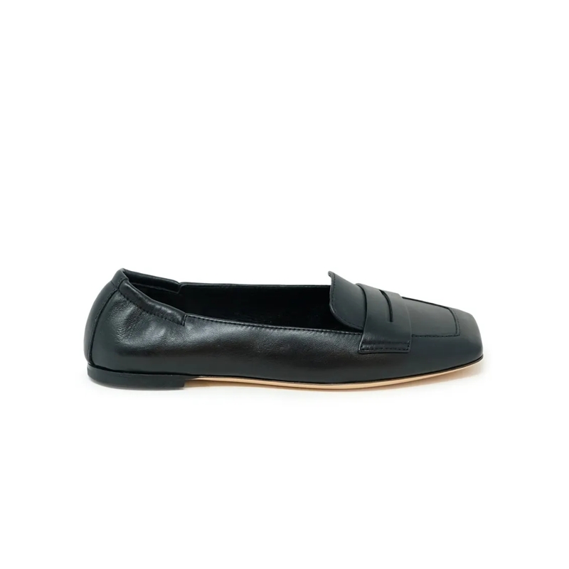 Agl Balletschoenen Black Leather Loafer Softy Black