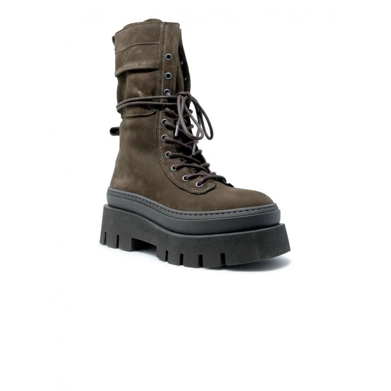 Copenhagen Laarzen F5cph691 Nabuc Chocolate Lace Up Mid Boots Grey