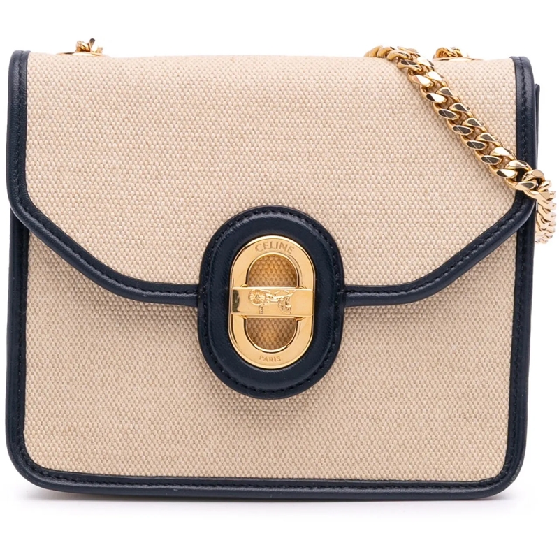 Celine Schultertasche Canvas Sulky Clutch With Chain braun