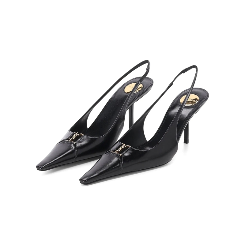 Saint Laurent Chaussures à lacets Pumps aus Leder schwarz