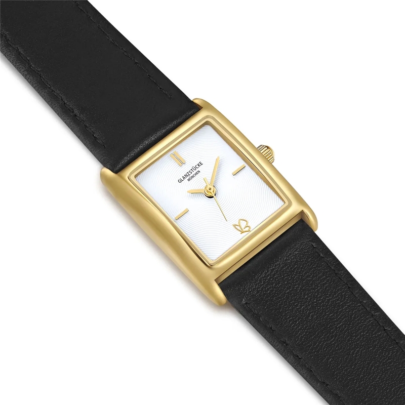 Glanzstücke München Automatikuhr Damen Armbanduhr Echtleder gold(Image 6)