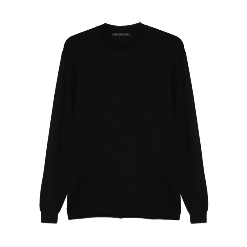 Low Brand Pullover Crewneck Sweater In Extra-Fine Merino Wool Black