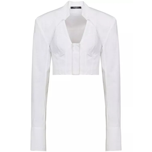 Balmain Cropped Shirt White 